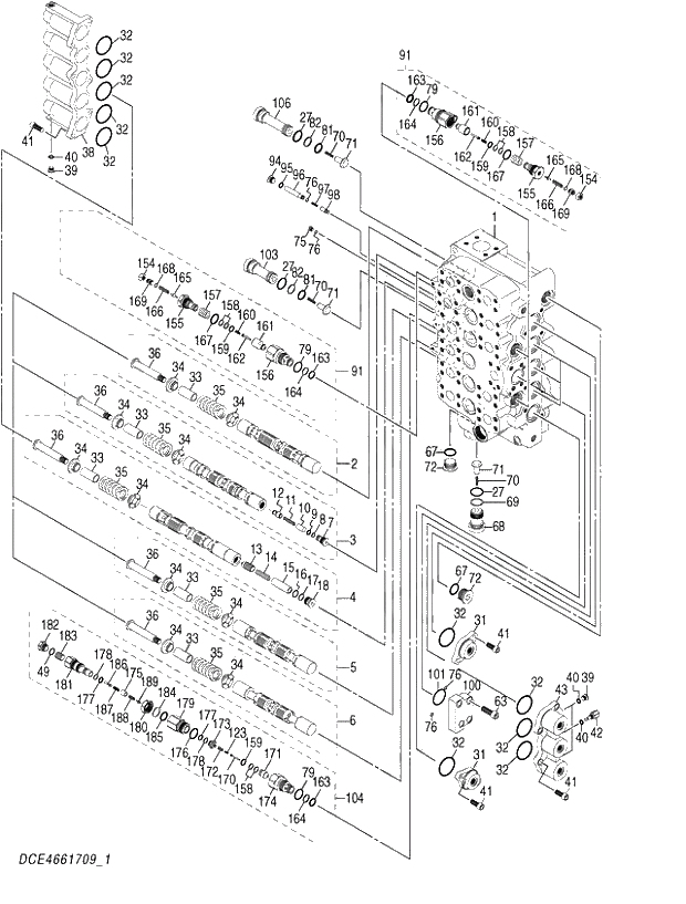 Схема запчастей Hitachi ZX470LCR-3 - 007 VALVE;CONTROL (1_4) (NA 020001-021122). 03 VALVE