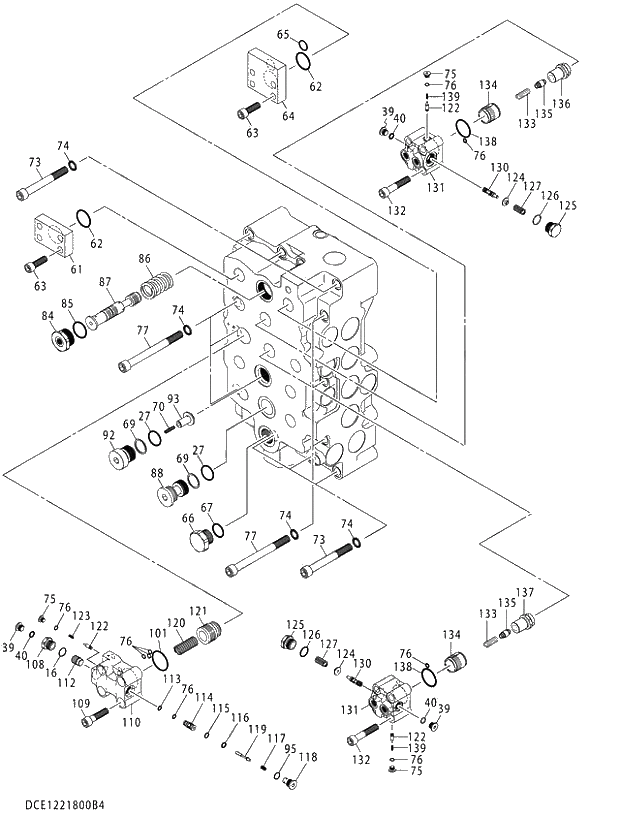 Схема запчастей Hitachi ZX450-3 - 018 VALVE;CONTROL (4_4) (450,470H,470R 021724-021741,021746- 500LC,520LCH,520LCR 020265-). 03 VALVE