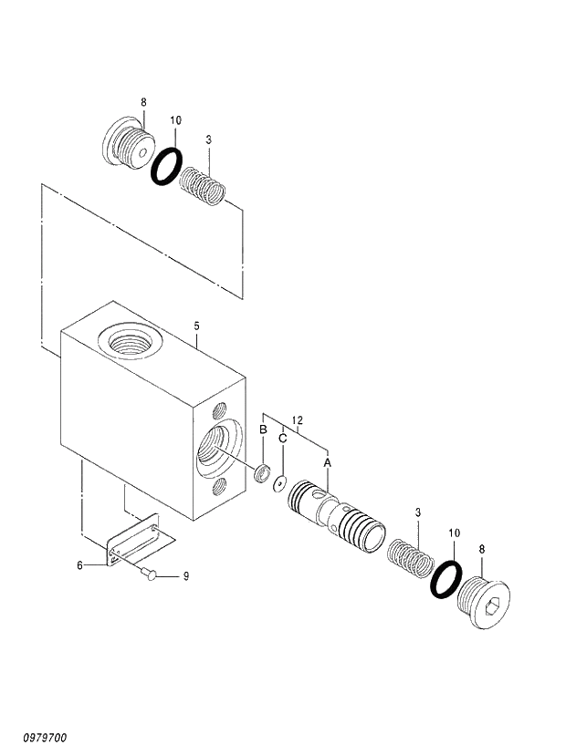 Схема запчастей Hitachi ZX520LC-3 - 020 VALVE;FC (020001-). 03 VALVE