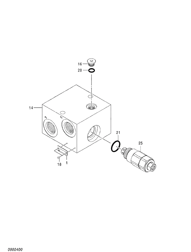 Схема запчастей Hitachi ZX470R-3 - 030 VALVE;RELIEF (020001-)_01. 03 VALVE