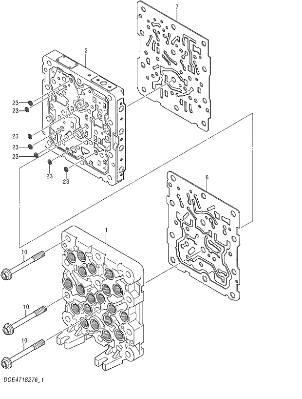 Схема запчастей Hitachi ZX470LCH-3 - 034 VALVE;SHUTTLE (1_5) (450,470H,470R 023011- NA 023107- 500LC,520LCH,520LVR 020399-). 03 VALVE