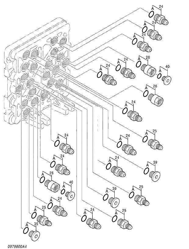 Схема запчастей Hitachi ZX450-3 - 039 VALVE;SHUTTLE (4_5) (450,470H,470R 020001-023010 NA 020001-023106 500LC,520LCH,520LCR 020001-020398). 03 VALVE