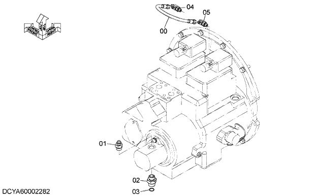 Схема запчастей Hitachi ZX470LC-5G - 001 PILOT PIPING (1)(PUMP) 07 HYDRAULIC PIPING (PILOT)