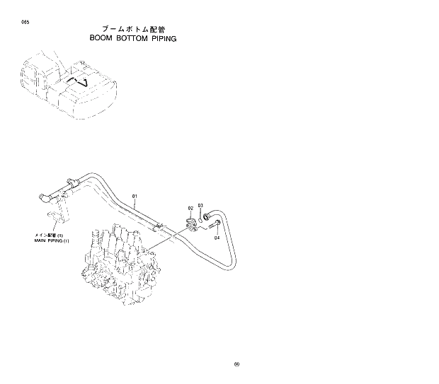 Схема запчастей Hitachi EX230LC-5 - 065 BOOM BOTTOM PIPINGS 01 UPPERSTRUCTURE