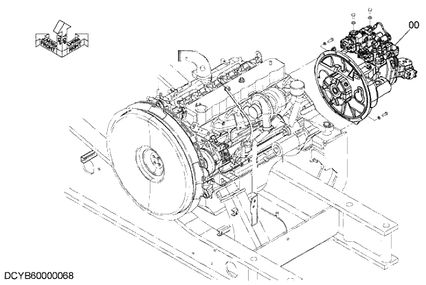 Схема запчастей Hitachi ZX280-5G - 001 PUMP DEVICE 03 HYDRAULIC SYSTEM