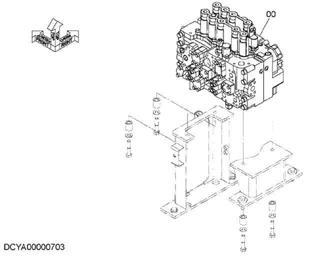 Схема запчастей Hitachi ZX280LC-5G - 003 CONTROL VALVE 03 HYDRAULIC SYSTEM