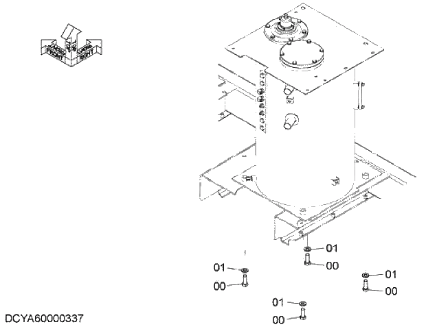 Схема запчастей Hitachi ZX280LC-5G - 009 OIL TANK SUPPORT 03 HYDRAULIC SYSTEM