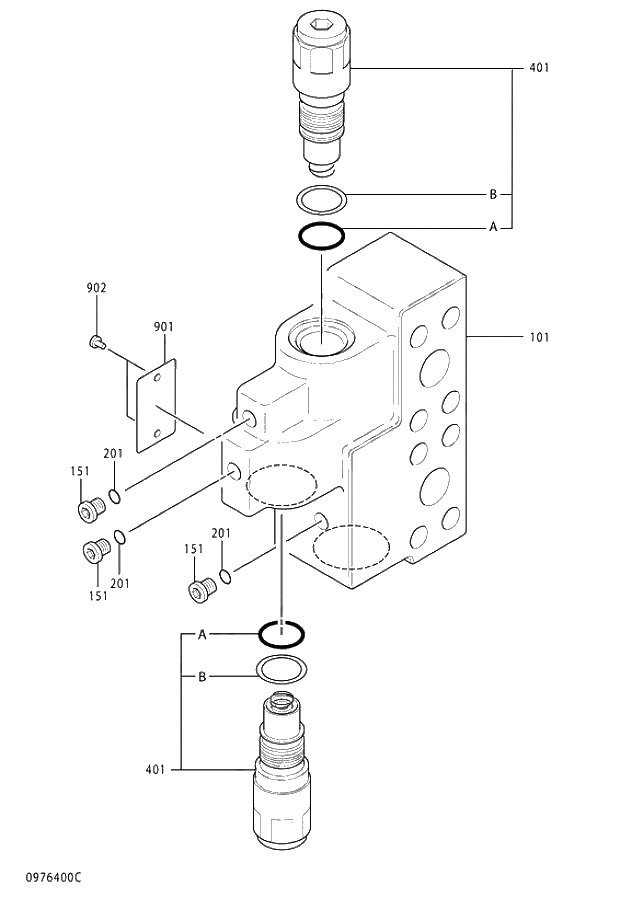 Схема запчастей Hitachi ZX200LC-5G - 016 VALVE 03 VALVE