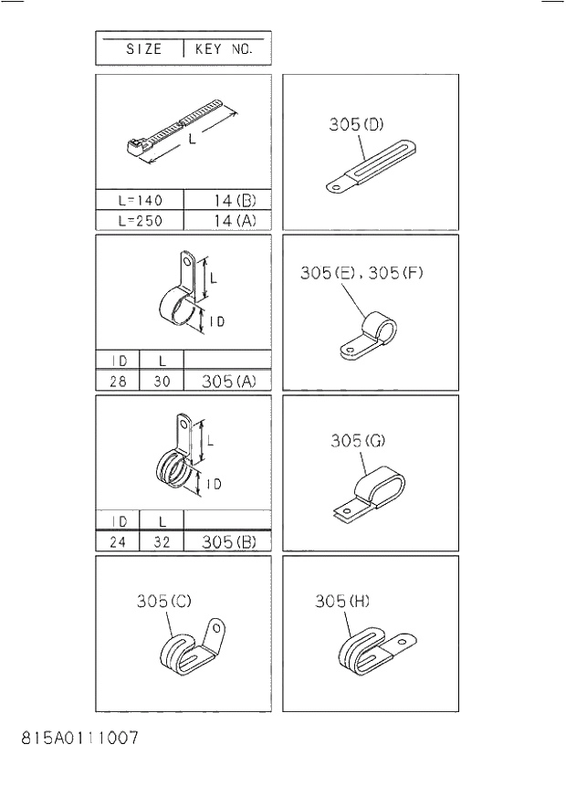 Схема запчастей Hitachi ZW220 - 815_FIXING PARTS; WIRING HARNESS. 815_FIXING PARTS; WIRING HARNESS.