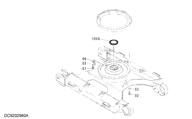 Схема запчастей Hitachi ZX240-3G - 009 SWING BEARING PARTS 02 UNDERCARRIAGE