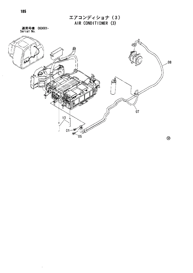 Схема запчастей Hitachi ZX80 - 185 AIR CONDITIONER (3) 01 UPPERSTRUCTURE