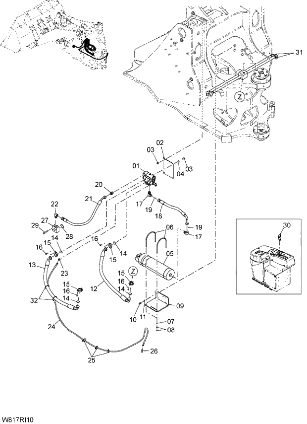 Схема запчастей Hitachi ZW310 - 012 RIDE CONTROL(RID). 06 HYDRAULIC SYSTEM