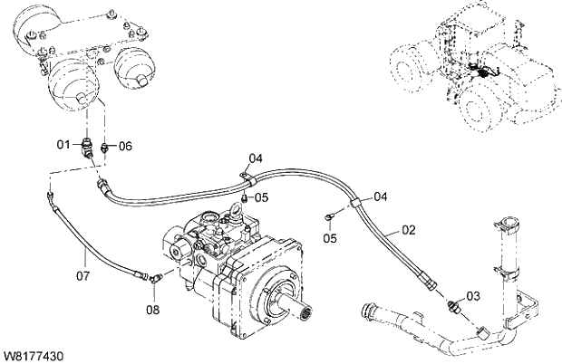 Схема запчастей Hitachi ZW310 - 015 PILOT PIPING(3). 06 HYDRAULIC SYSTEM