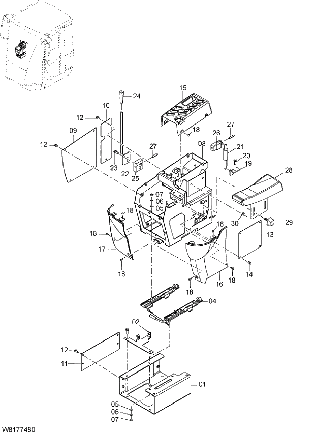 Схема запчастей Hitachi ZW310A - 027 CONSOLE(R). 06 HYDRAULIC SYSTEM