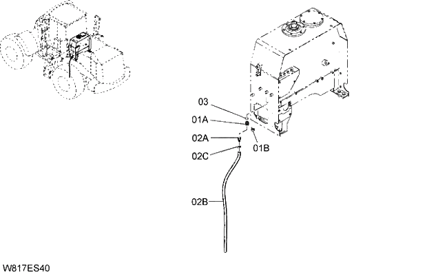 Схема запчастей Hitachi ZW310A - 036 REMOTE DRAIN(HYDRAULIC OIL)(ES). 06 HYDRAULIC SYSTEM