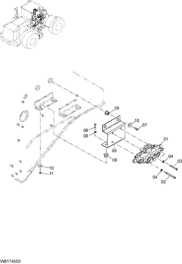 Схема запчастей Hitachi ZW310A - 039 STEERING PARTS(STEERING VALVE). 06 HYDRAULIC SYSTEM