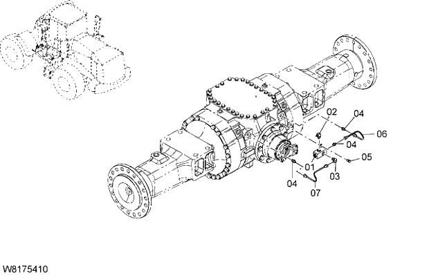 Схема запчастей Hitachi ZW310A - 052 BRAKE PIPING(1). 06 HYDRAULIC SYSTEM