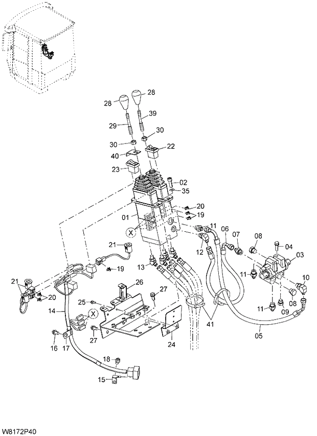 Схема запчастей Hitachi ZW310A - 059 PILOT PIPING(2-SPOOL) (6AJ,HAJ,HEJ)(2PL003). 06 HYDRAULIC SYSTEM