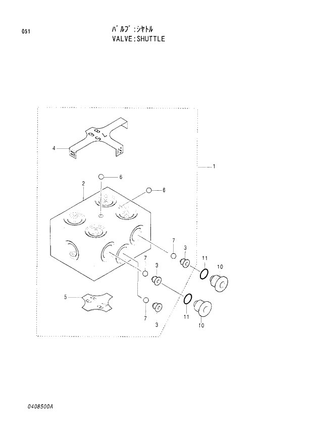 Схема запчастей Hitachi EX120-3 - 051 SHUTTLE VALVE. 03VALVE