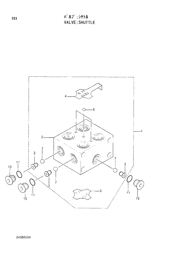 Схема запчастей Hitachi EX120-3 - 053 SHUTTLE VALVE. 03VALVE