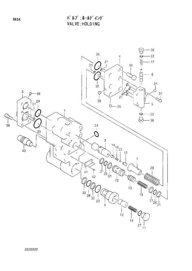 Схема запчастей Hitachi EX120-3 - 063 HOLDING VALVE. 03VALVE