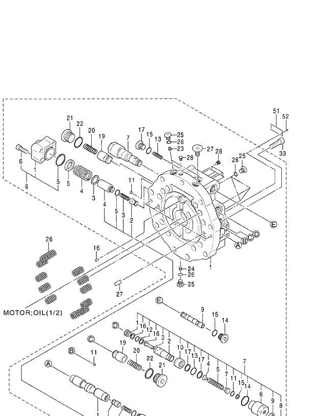 Схема запчастей Hitachi ZX470R-3 - 004 MOTOR;OIL (2_2) (020001-). 02 MOTOR