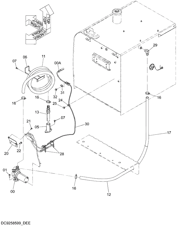 Схема запчастей Hitachi ZX350LCH-5G - 003 AUTO FUEL FILLING DEVICE 13 ETC