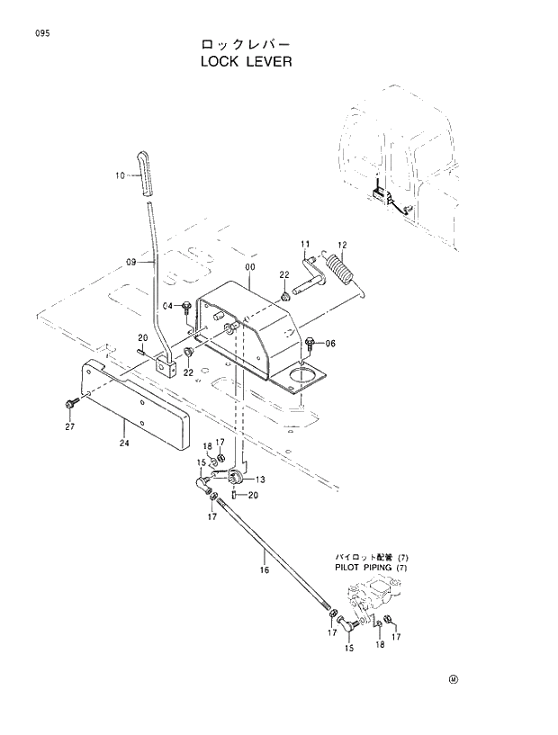 Схема запчастей Hitachi EX100-5 - 095 LOCK LEVER UPPERSTRUCTURE