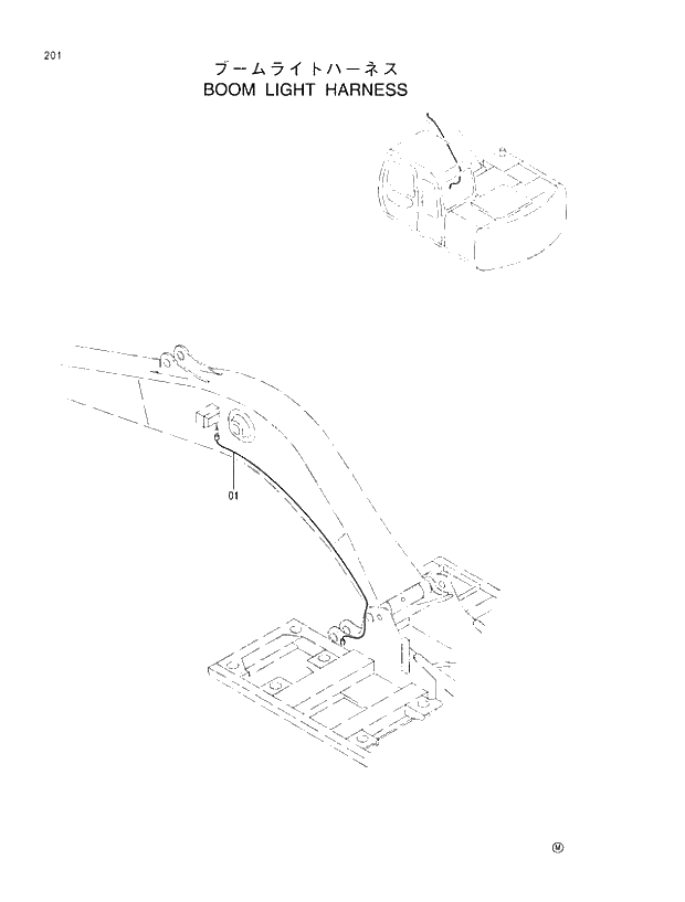 Схема запчастей Hitachi EX110M-5 - 201 BOOM LIGHT HARNESS UPPERSTRUCTURE