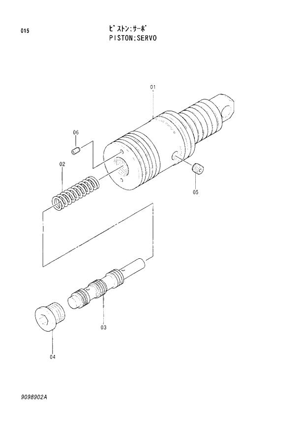 Схема запчастей Hitachi EX310H-3C - 015 SERVO PISTON. 02 MOTOR