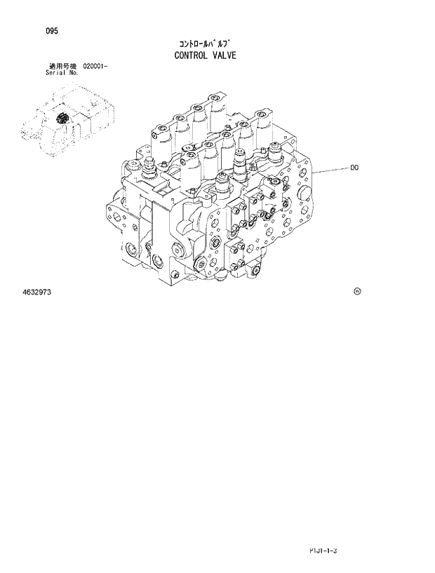 Схема запчастей Hitachi ZX470LCR-3 - 095_CONTROL VALVE (020001 -). 01 UPPERSTRUCTURE