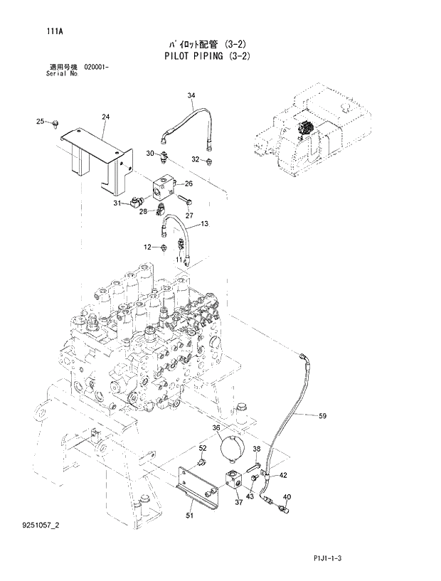 Схема запчастей Hitachi ZX450LC-3 - 111_PILOT PIPING (3-2) (020001 -). 01 UPPERSTRUCTURE