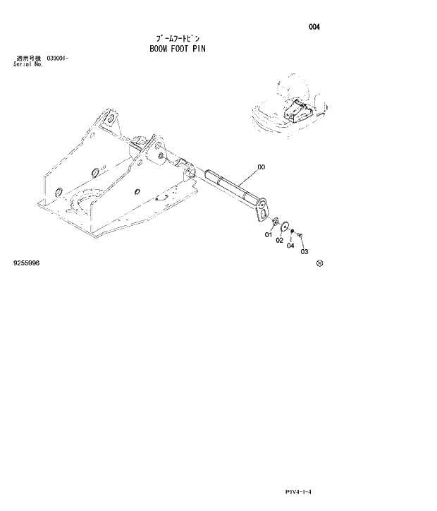 Схема запчастей Hitachi ZX270-3 - 004 BOOM FOOT PIN. 01 UPPERSTRUCTURE