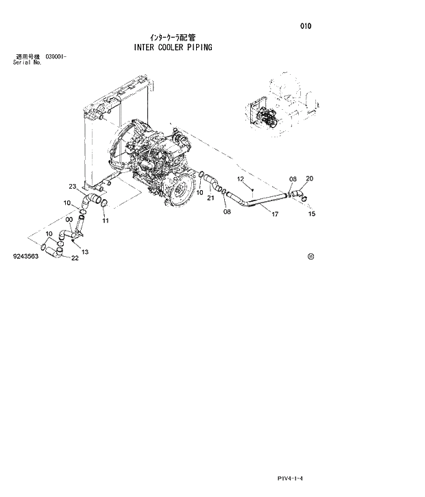 Схема запчастей Hitachi ZX280LC-3 - 010 INTER COOLER PIPING. 01 UPPERSTRUCTURE