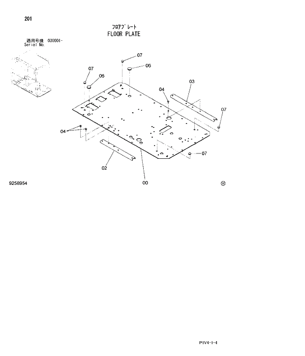 Схема запчастей Hitachi ZX280LCN-3 - 201 FLOOR PLATE. 01 UPPERSTRUCTURE