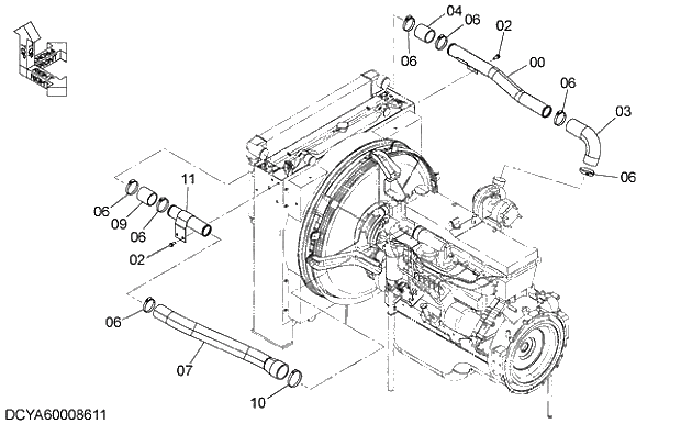 Схема запчастей Hitachi ZX350LCK-3G - 009 INTERCOOLER PIPING. 01 UPPERSTRUCTURE