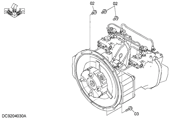 Схема запчастей Hitachi ZX330-3G - 030 PUMP DEVICE SUPPORT. 01 UPPERSTRUCTURE