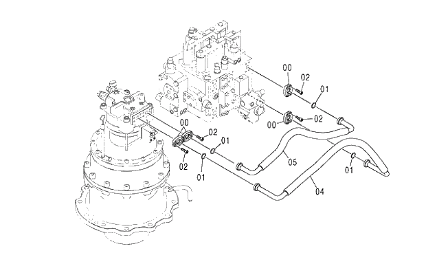 Схема запчастей Hitachi ZX350K-3G - 042 MAIN PIPING (2). 01 UPPERSTRUCTURE