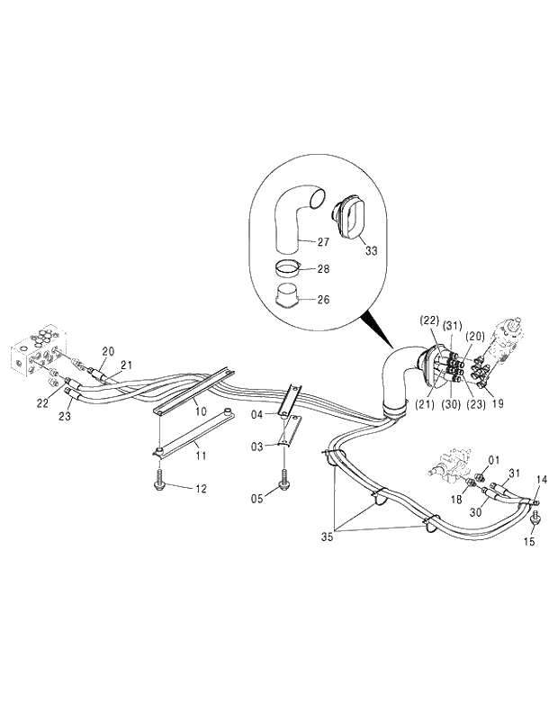 Схема запчастей Hitachi ZX350H-3G - 066 PILOT PIPING (8). 01 UPPERSTRUCTURE