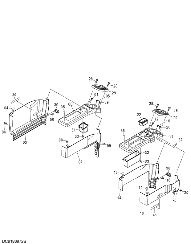 Схема запчастей Hitachi ZX350K-3G - 072 CONSOLE COVER 01 UPPERSTRUCTURE