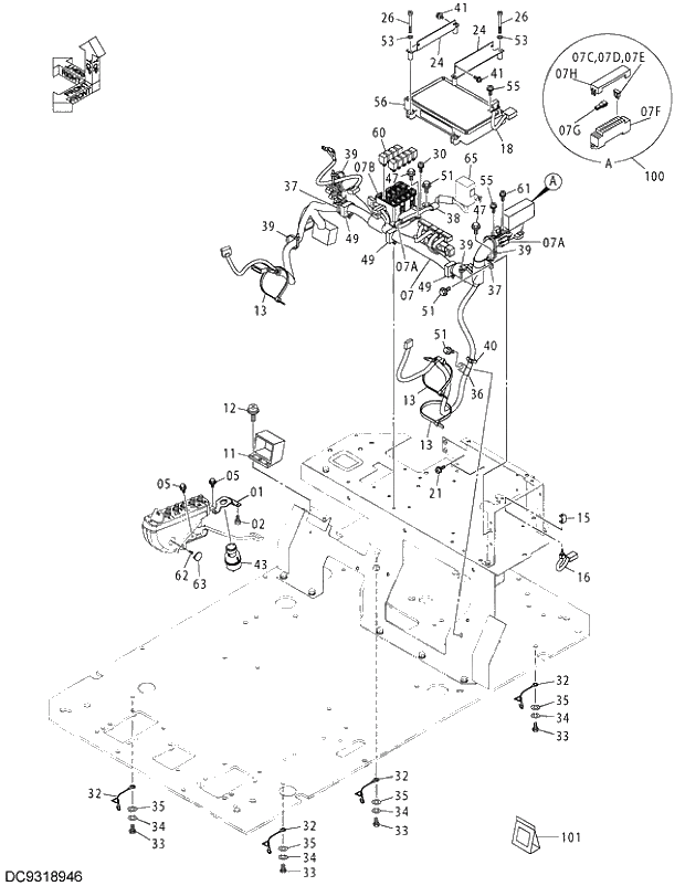 Схема запчастей Hitachi ZX330LC-3G - 080 ELECTRIC PARTS (E) 01 UPPERSTRUCTURE