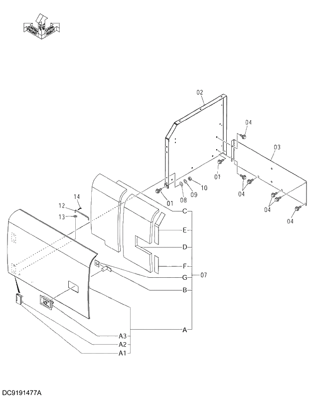 Схема запчастей Hitachi ZX330-3G - 125 COVER (1) 01 UPPERSTRUCTURE