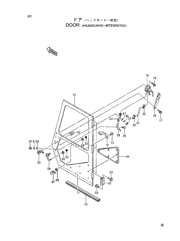 Схема запчастей Hitachi EX450H-5 - 261 DOOR (HEADGUARD-INTEGRATED) 01 UPPERSTRUCTURE