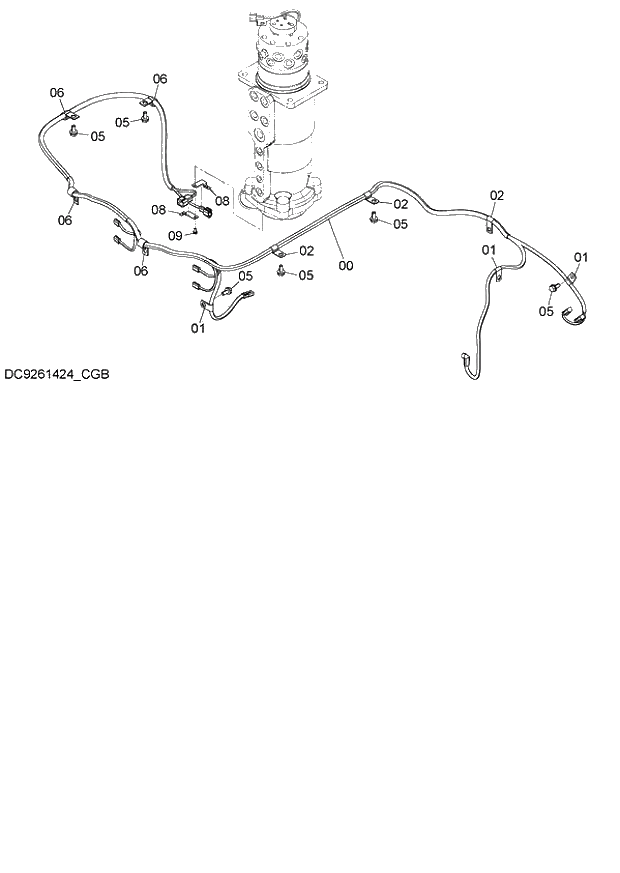 Схема запчастей Hitachi ZX140W-3 - 208 ELECTRIC PARTS (CHASSIS) ( CEB CED 005001-, CEA 050001-). 02 UNDERCARRIAGE