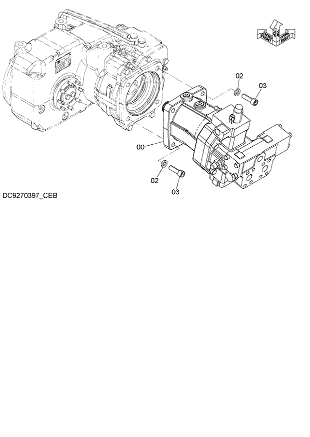 Схема запчастей Hitachi ZX140W-3 - 216 TRAVEL MOTOR ( CEB CED 002001-005000, CEA 020001-050000). 02 UNDERCARRIAGE