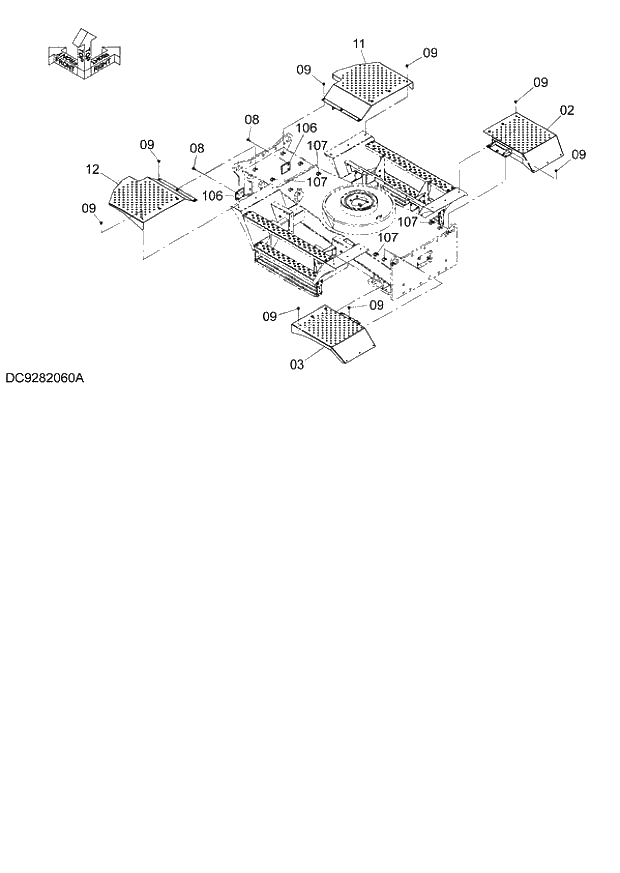 Схема запчастей Hitachi ZX140W-3 - 221 FENDER ( CEB CED 002001-, CEA 020001-). 02 UNDERCARRIAGE