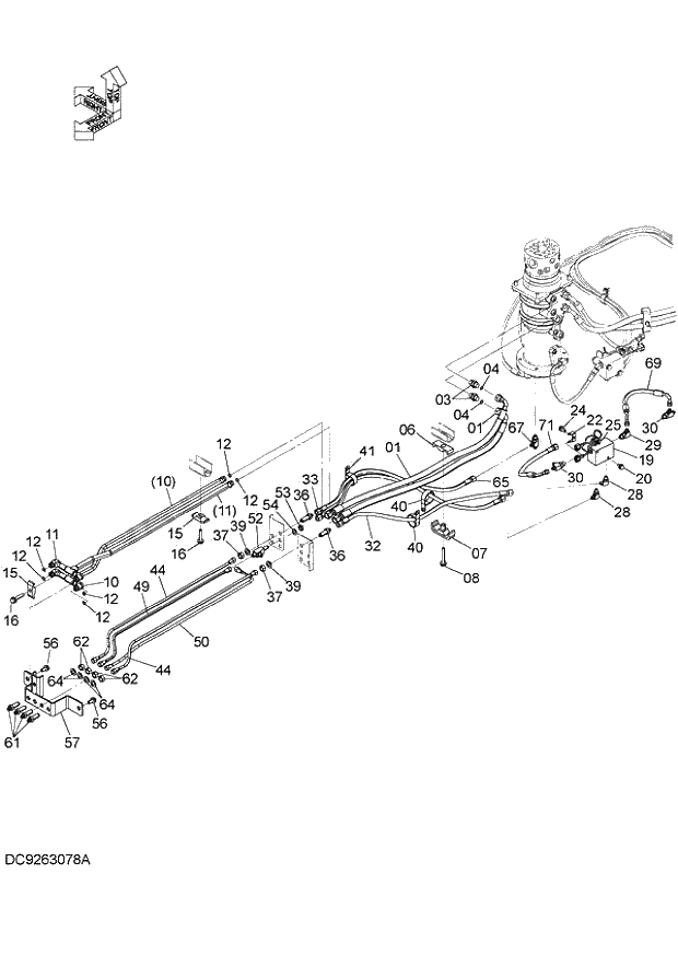 Схема запчастей Hitachi ZX140W-3 - 231 BLADE,OUTRIGGER PIPING (FRONT SIDE) ( CEB CED 002001-005000, CEA 020001-050000). 02 UNDERCARRIAGE