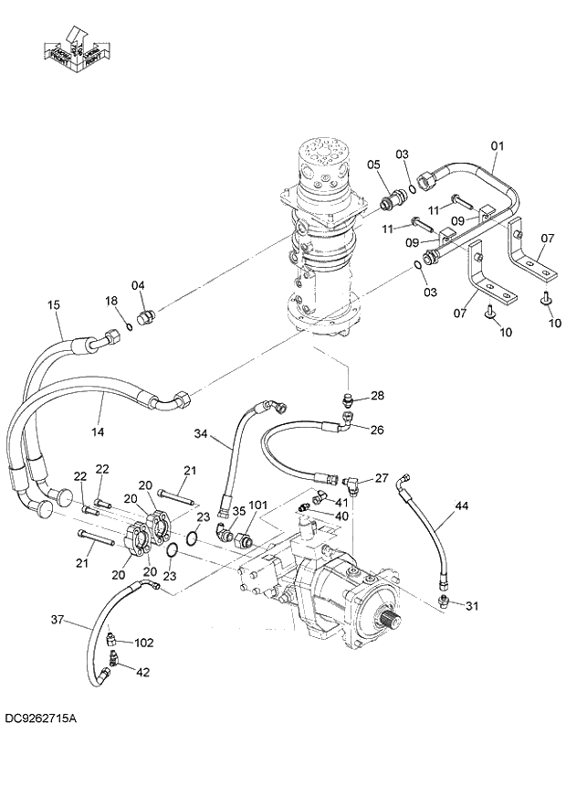 Схема запчастей Hitachi ZX140W-3 - 243 TRAVEL PIPING ( CEB CED 002001-005000, CEA 020001-050000). 02 UNDERCARRIAGE