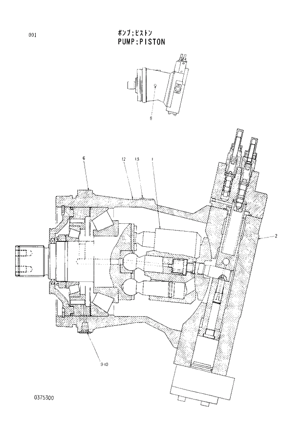 Схема запчастей Hitachi EX400 тип B - 001 PUMP;PISTON 01 PUMP