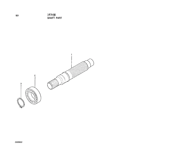 Схема запчастей Hitachi EX130H-5 - 021 SHAFT PART 02 MOTOR;OIL